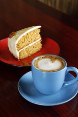 Homemade coffee and cake for dessert