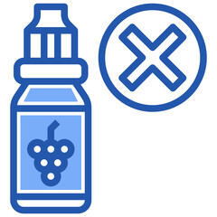 Fototapeta premium Quit smoking_cigarette liquid line icon,linear,outline,graphic,illustration