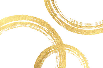 Fototapeta 金色の和紙と筆のストローク　背景素材（アブストラクト） obraz