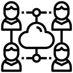 Project Management_network line icon,linear,outline,graphic,illustration