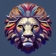 Mascot stylized lion head