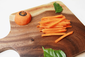당근, 나무도마, 슬라이스, 먹을것, 채소, 근접, 야채, 신선한, 식사, 건강,주황색,조각,잘라진,슬라이스