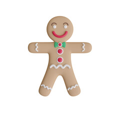 3D Rendering gingerbread man object