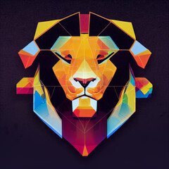 Fototapeta premium cyber lion,logo
