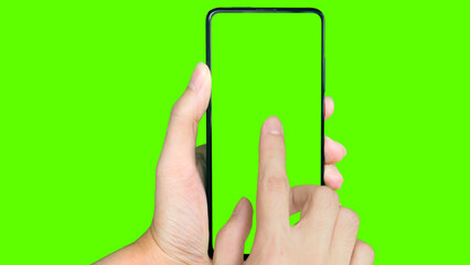 Phone mobile telephone with screen green screen chroma key on sci fi technology background...