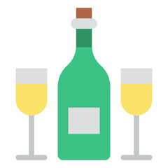 wine bottle glass beverage drink icon