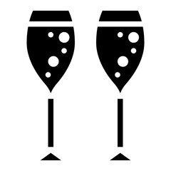 champagne glasses beverage drink icon