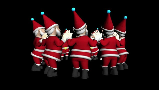 Animated Santa Xmas. Merry Christmas dance. Merry Christmas animation.  Christmas Santa Claus Dancing. Santa Claus Christmas 3D animation. Santa dancing. Christmas cartoon animation. 
