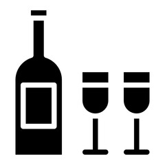 wine glasses beverage drink icon