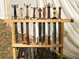 Historical re-enactment of the uses and customs of the peoples of the Roman age:  Different kind of...