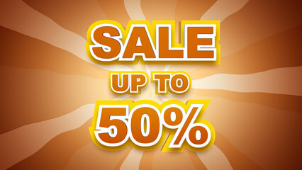 Discount Up to 50% off and special offer. sale promotion advertisement. deals price tag for discount clearance on online shopping. sale season, mega sale for promo video.