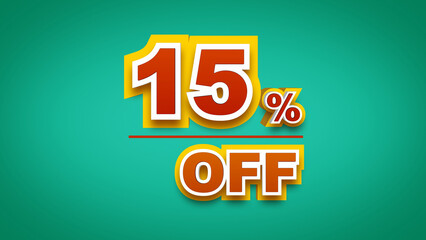 Discount Up to 15% off and special offer. sale promotion advertisement. deals price tag for discount clearance on online shopping. sale season, mega sale for promo video.