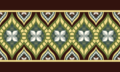 Ethnic pattern with ogee shapes designed for textile or paper printing