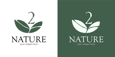 Nature Logo Design with Number 2