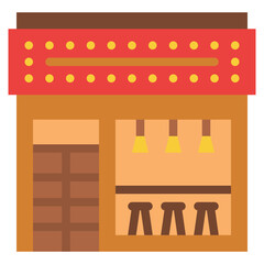 bar cafe shop town building icon