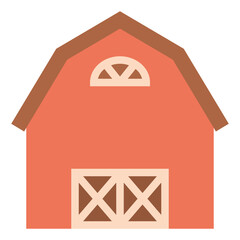 barn farm town building icon