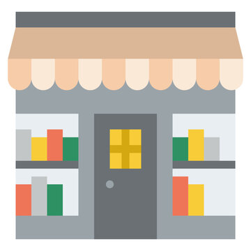 book shop town building icon