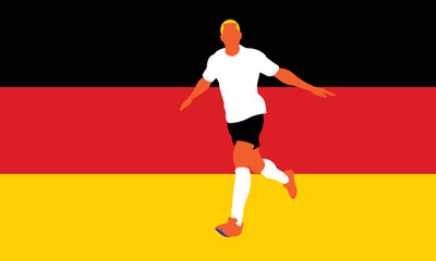 Fototapeta na wymiar Football soccer player in action isolated background. Flat vector illustration.
