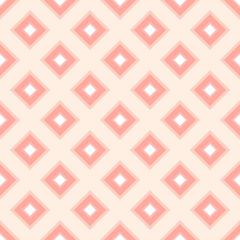 Seamless pink vector geometric square pattern. Vector rhombus endless illustration.