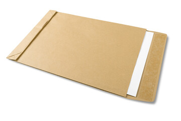 Brown Envelope with White Paper