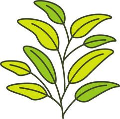 Obraz premium decorative leaves and branch illustration