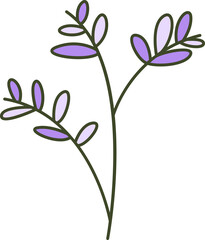 decorative leaves and branch illustration