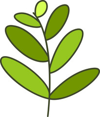 decorative leaves and branch illustration