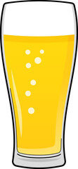 Vector illustration: A lager beer glass with foam
