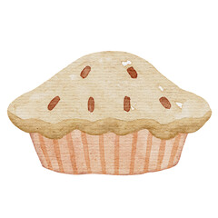 Pie Watercolor Illustration