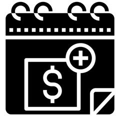 Payday glyph icon,linear,outline,graphic,illustration