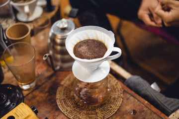 Coffee, coffee making and drip coffee in house