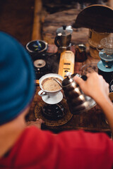 Coffee, coffee making and drip coffee in house