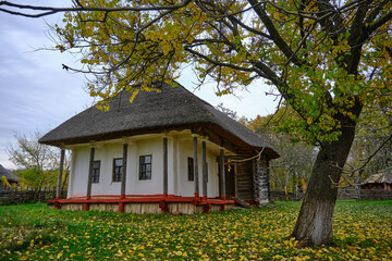 Fototapeta na wymiar wooden houses in Ukraine