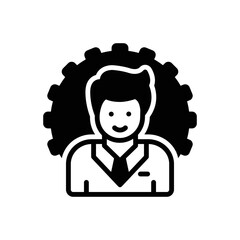 Black solid icon for professionals