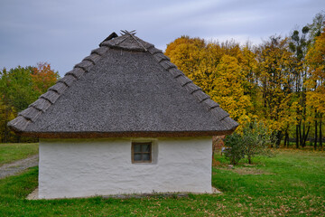 Fototapeta na wymiar wooden houses in Ukraine