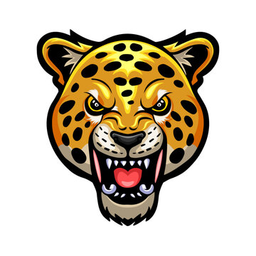 Cheetah head logo mascot design