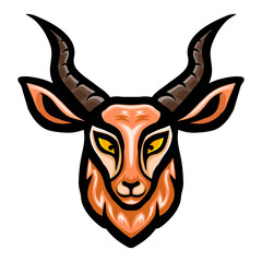 Gazelle head logo mascot design