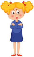 A girl standing with her arms crossed