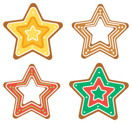Christmas star gingerbread cookies collection