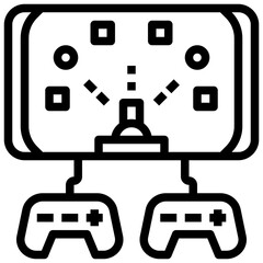 joystick line icon,linear,outline,graphic,illustration