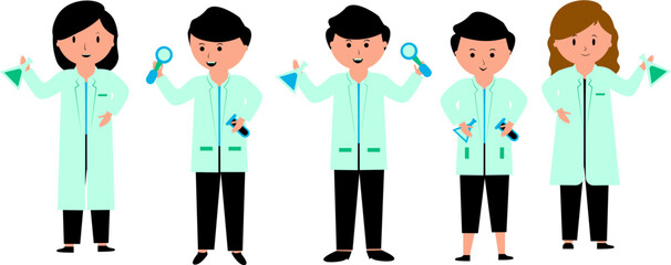 doctor cartoon characters. Medical staff team concept