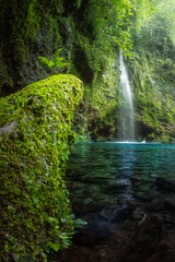 Naklejka premium Scenic Waterfall Landscape in deep forest