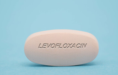 Obraz na płótnie Canvas Levofloxacin Pharmaceutical medicine pills tablet Copy space. Medical concepts.