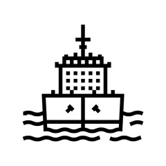 ship transport vehicle line icon vector. ship transport vehicle sign. isolated contour symbol black illustration
