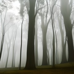 Obraz premium Photo of Forest With Fog