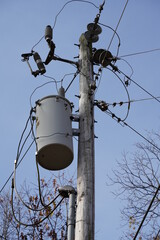 Distribution Transformer on Utility Pole