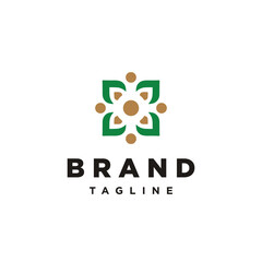 Abstract Flower logo icon design template