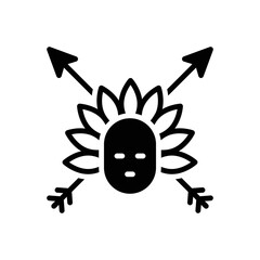 Black solid icon for tribal