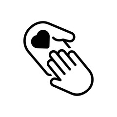 Obraz premium Black solid icon for voluntary