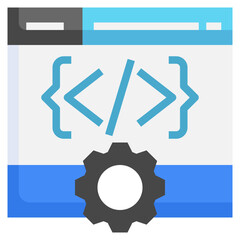 web development flat icon,linear,outline,graphic,illustration